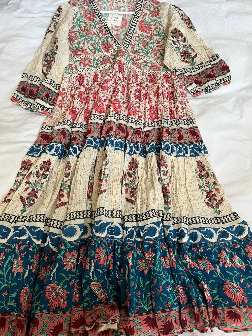MO MAYA Singapore sustainable handmade cotton floral block print dress modest
